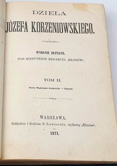 KORZENIOWSKI- DZIEŁA wyd. 1871 t.1-12 [komplet w 12wol.] - 5