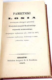 ŁOŚ- PAMIĘTNIKI ŁOSIA TOWARZYSZA MYSZKOWSKIEGO  wyd. 1858r. - 6