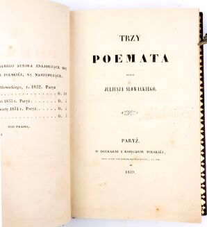 SŁOWACKI- TRZY POEMATA. Wyd.1, Paryż 1839 - 8