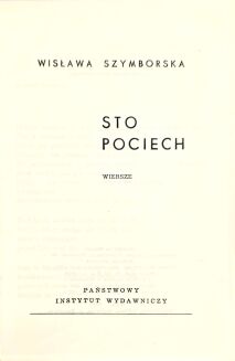 SZYMBORSKA- STO POCIECH. A HUNDRET C0MFORTS 1st. edition - 3