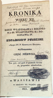 KOWNACKI - KRONIKA WIEKU XII wyd. 1831 - 2