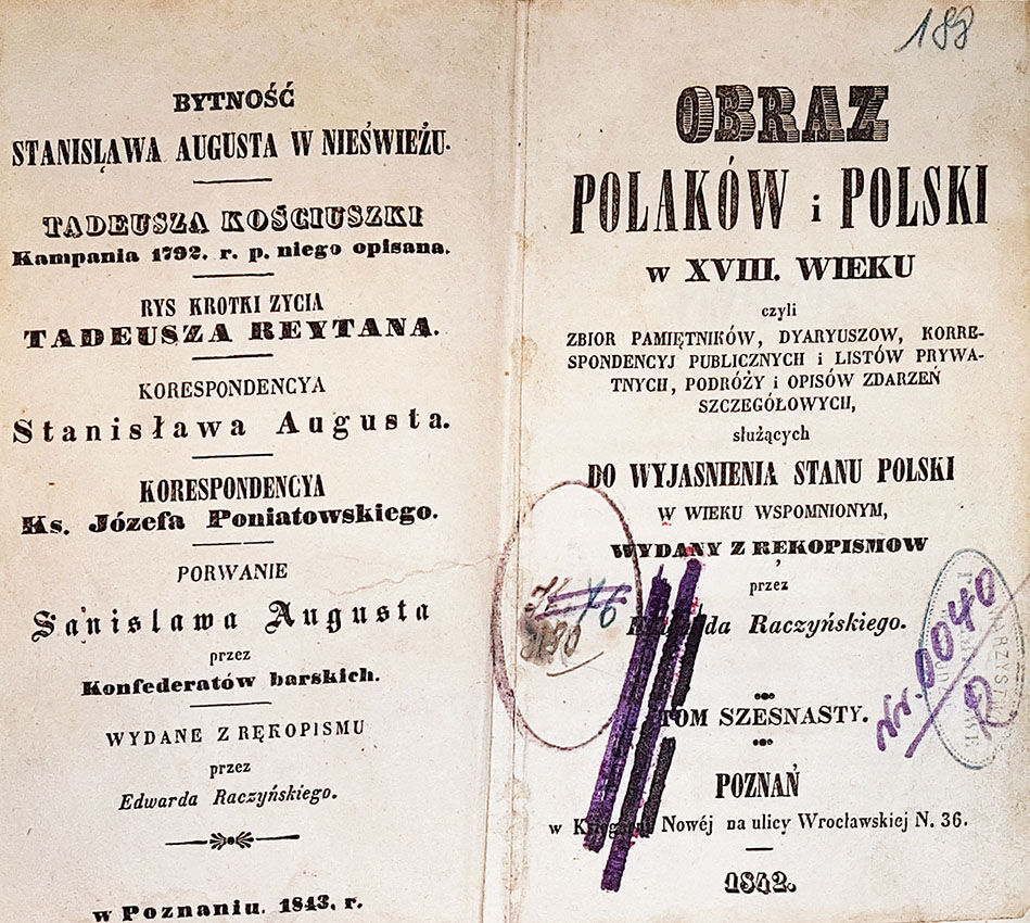 OBRAZ POLAKÓW I POLSKI W XVIIIw. wyd. 1843