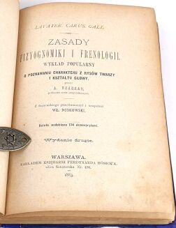 LAVATER; CARUS; GALL- ZASADY FIZYOGNOMIKI I FRENOLOGII wyd. 1883 drzeworyty - 3