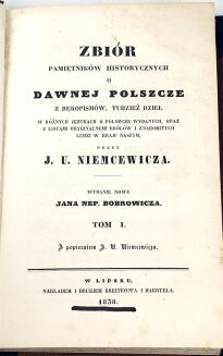 NIEMCEWICZ - ZBIÓR PAMIĘTNIKÓW HISTORYCZNYCH O DAWNEJ POLSZCZE t. 1-5 [komplet] - 4
