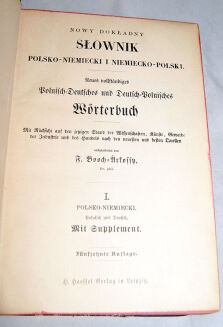 BOOCH-ARKOSSY- NOWY DOKŁADNY SŁOWNIK POL.-NIEM. I NIEM-POL. 2wol. wyd. 1879-81 - 3
