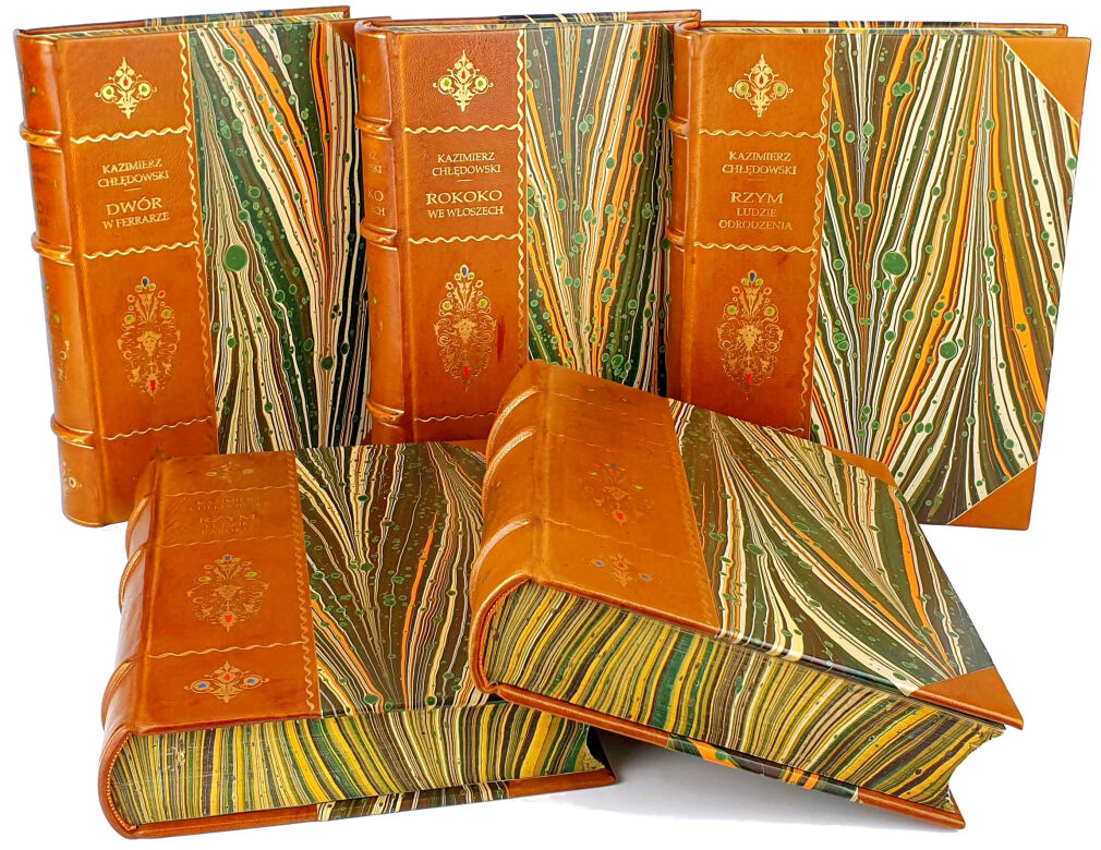 CHŁĘDOWSKI- ROKOKO WE WŁOSZECH; DWÓR W FERRARZE; RZYM 2T.; HISTORYE NEAPOLITAŃSKIE 5wol. OPRAWA