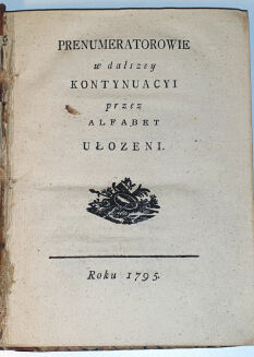 WIELĄDKO- HERALDYKA CZYLI OPISANIE FAMILII t. III wyd. 1795 - 3