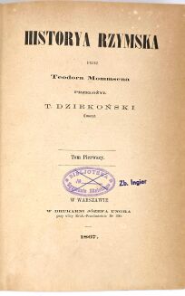 MOMMSEN- HISTORYA RZYMSKA T. 1-4 (komplet w 4wol.) wyd. 1867 - 3