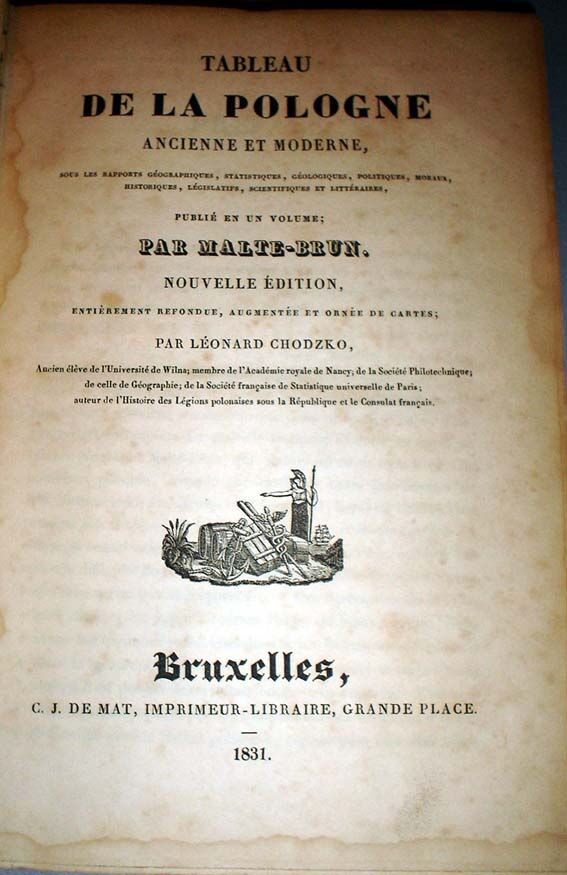 CHODŹKO- TABLEAU DE LA POLOGNE ANCIENNE ET MODERNE wyd. Bruxelles 1831r. OPRAWA