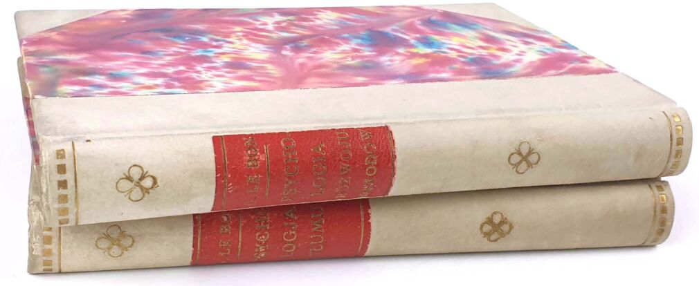 LE BON- PSYCHOLOGIA ROZWOJU NARODÓW, PSYCHOLOGJA TŁUMU. Wyd.1, 1902, 1930. Oprawa pergamin z epoki.