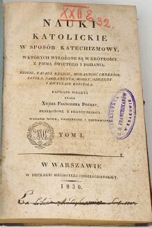 POUGET- NAUKI KATOLICKIE t.1-4 [komplet] 1830 oprawa - 4