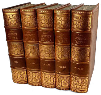 MICKIEWICZ- DZIEŁA t.1-20 [komplet w 5 wol.] pod red. Manfreda Kridla i Leona Piwińskiego; drzeworyty Mrożewski - 3