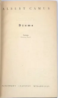 ALBERT CAMUS - DŻUMA wyd.1 - 5