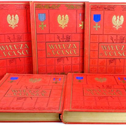 WIEDZA O POLSCE Cz. I-III w 5 wol. OPRAWA WYDAWNICZA