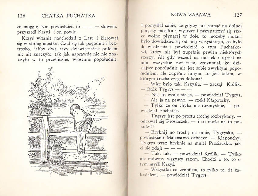 Kubuś Puchatek A.A. Milne pierwsze polskie wydanie 1938, pierwsze wydanie książkowe w języku polskim, Chatka Puchatka, E.H. Shepard, Prosiaczek, rzadkie książki