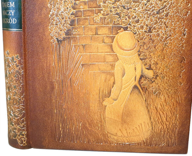 Frances Hodgson Burnett - The Mysterious Garden, a book for a gift in a luxurious leather cover.