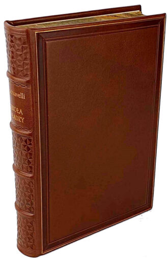 Who was Niccolo Machiavelli? Accent on Power: The Life and Times of Machiavelli by Valeriu, a book in an elegant leather binding.