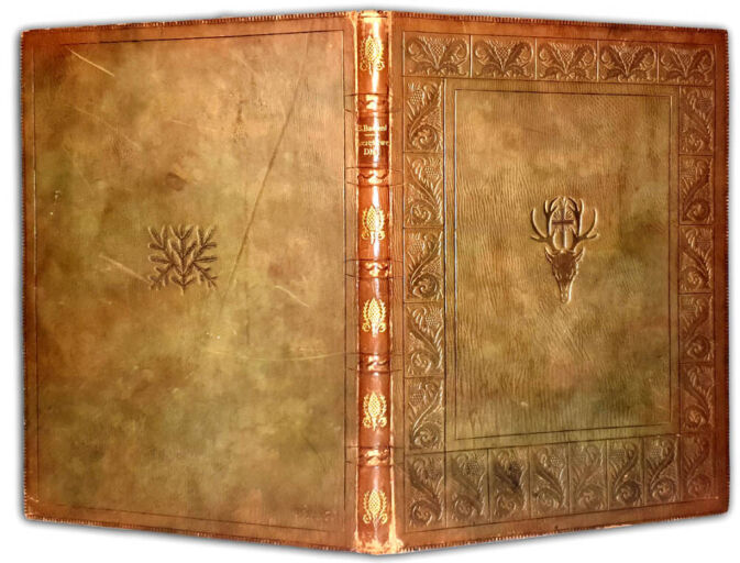 Badeni - Szczęśliwe dni. urywki z pamiętnika myśliwskiego 1930. Oprawa Franciszek Joachim Radziszewski.