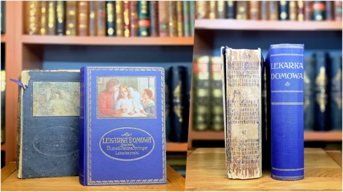 Dwa oblicza jednej książki - piękny egzemplarz kontra ten do naprawy.